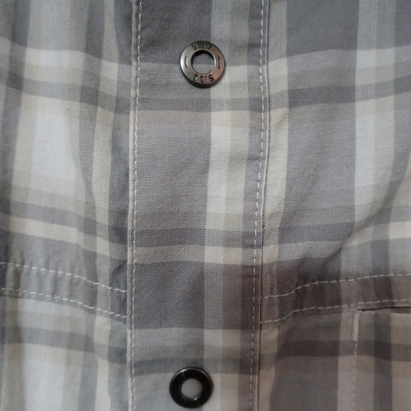 5.11 Tactical Men's Gray Plaid Snap up Short Sleeve Work Shirt w Pocket M - Picture 2 of 8